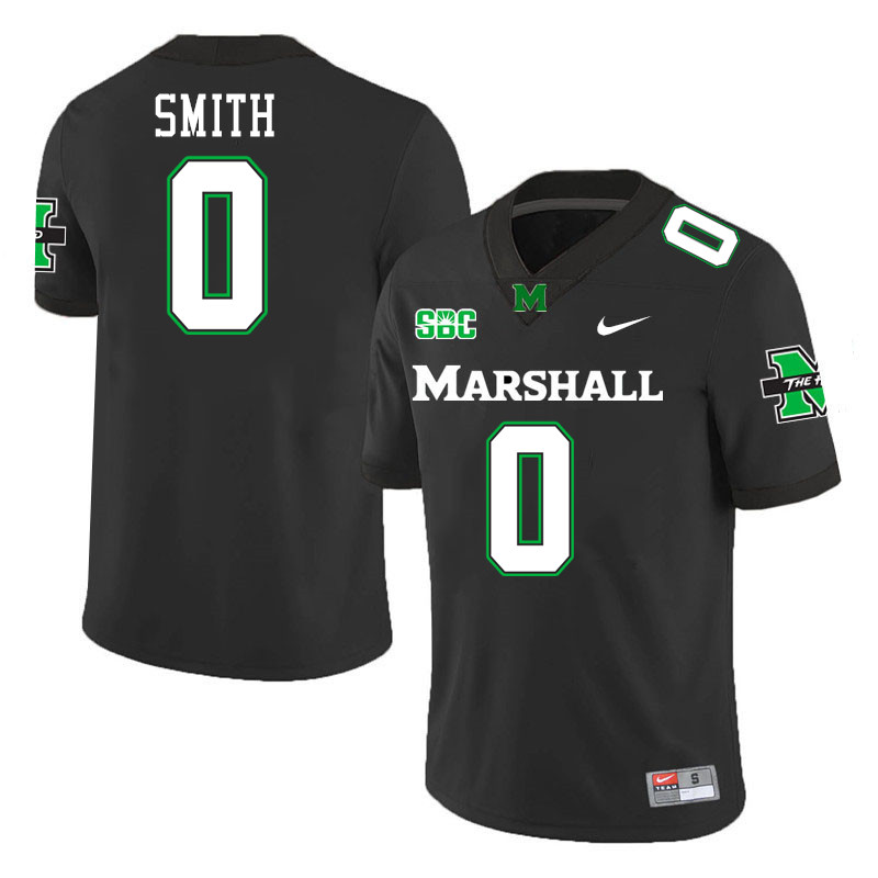 Marshall Thundering Herd #0 Cam Smith College Football Jerseys,Uniforms-Black